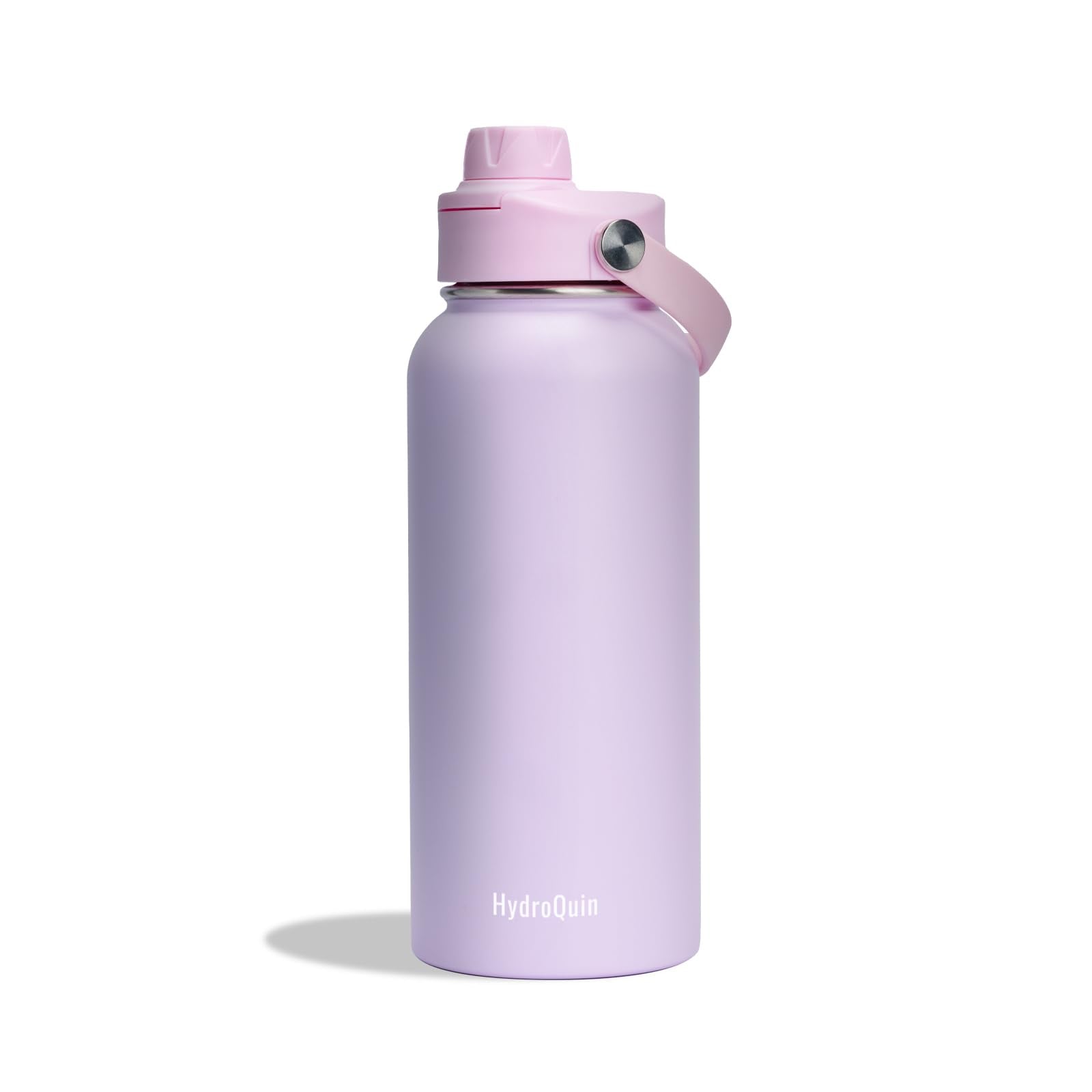 32oz Water Bottle with Comfort Grip Handle, Gym Water Bottle, Insulated Steel Water Bottle with Wide Mouth, No Straw