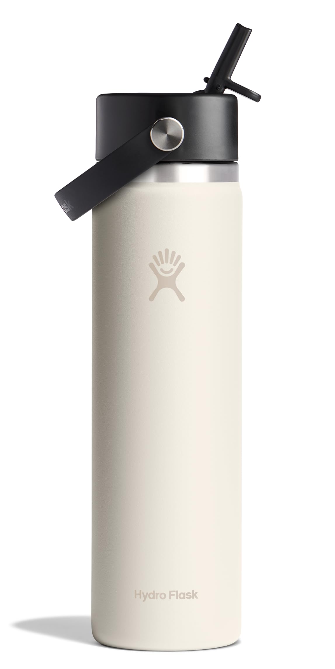 Hydro Flask Water Bottle - Insulated Stainless Steel - Wide Mouth Flex Straw Lid, Non-Spill, Leakproof and Refillable in 32 Oz Glimmer Pink