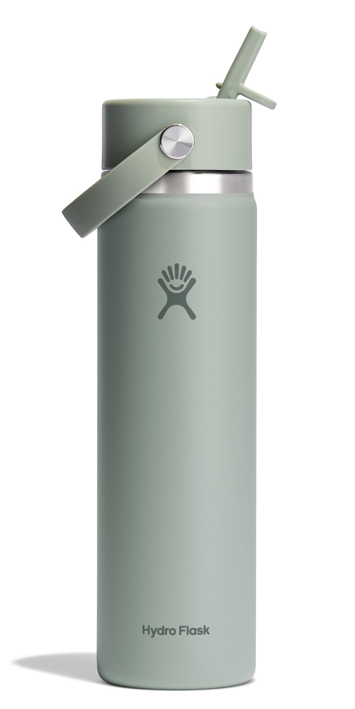 Hydro Flask Water Bottle - Insulated Stainless Steel - Wide Mouth Flex Straw Lid, Non-Spill, Leakproof and Refillable in 32 Oz Glimmer Pink