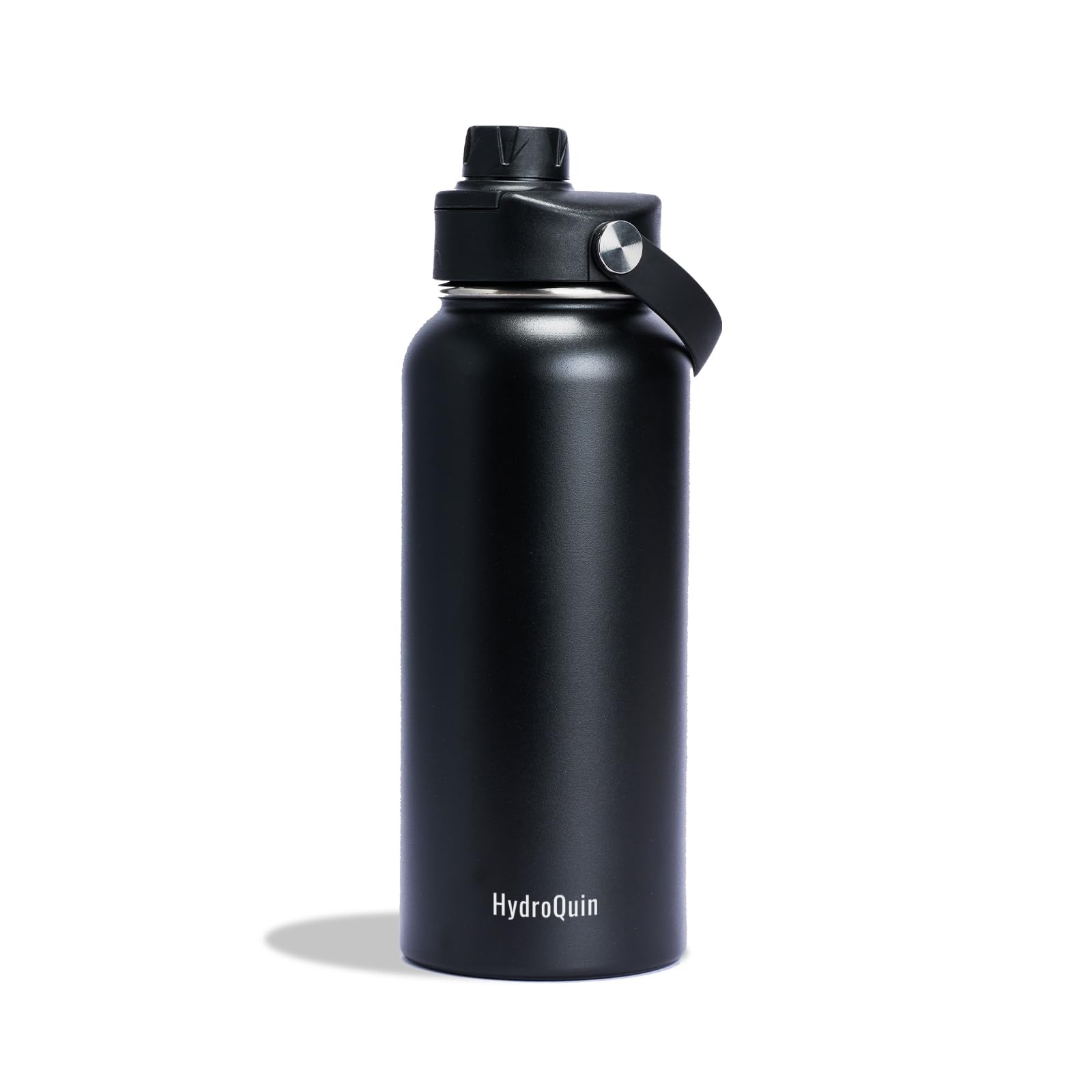 32oz Water Bottle with Comfort Grip Handle, Gym Water Bottle, Insulated Steel Water Bottle with Wide Mouth, No Straw