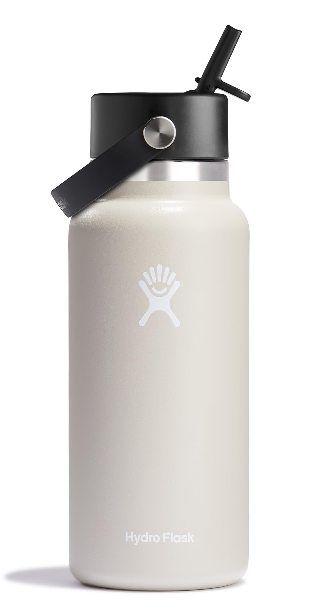 Hydro Flask Water Bottle - Insulated Stainless Steel - Wide Mouth Flex Straw Lid, Non-Spill, Leakproof and Refillable in 32 Oz Glimmer Pink