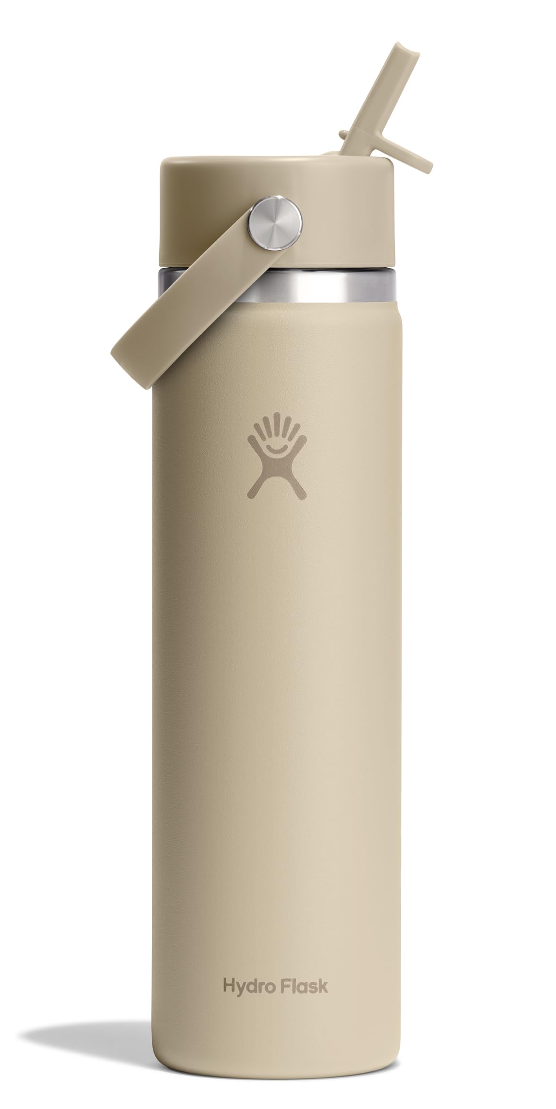 Hydro Flask Water Bottle - Insulated Stainless Steel - Wide Mouth Flex Straw Lid, Non-Spill, Leakproof and Refillable in 32 Oz Glimmer Pink