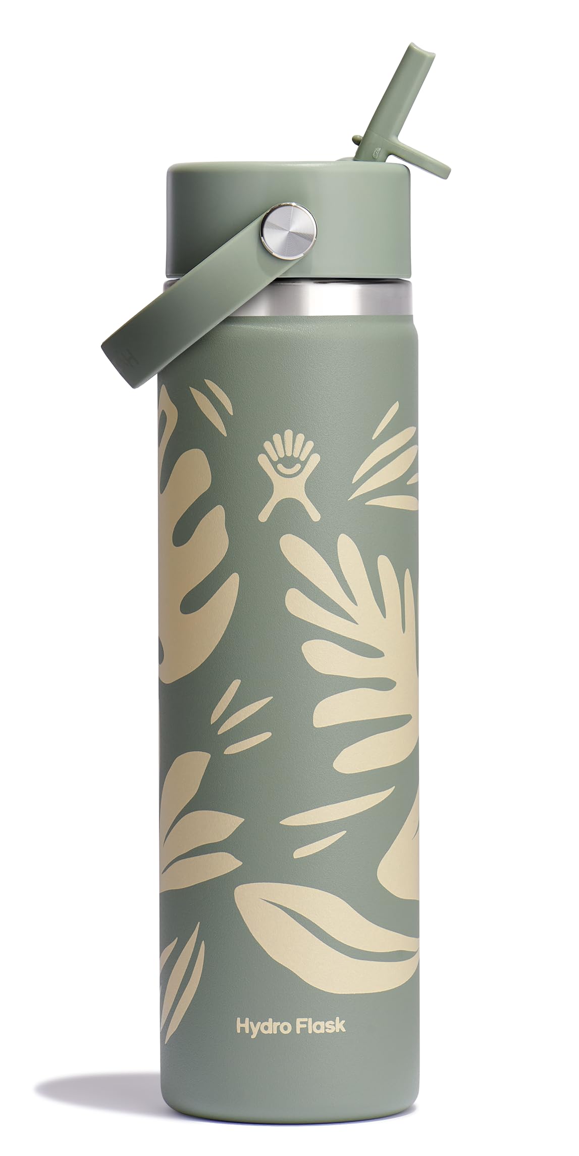 Hydro Flask Water Bottle - Insulated Stainless Steel - Wide Mouth Flex Straw Lid, Non-Spill, Leakproof and Refillable in 32 Oz Glimmer Pink