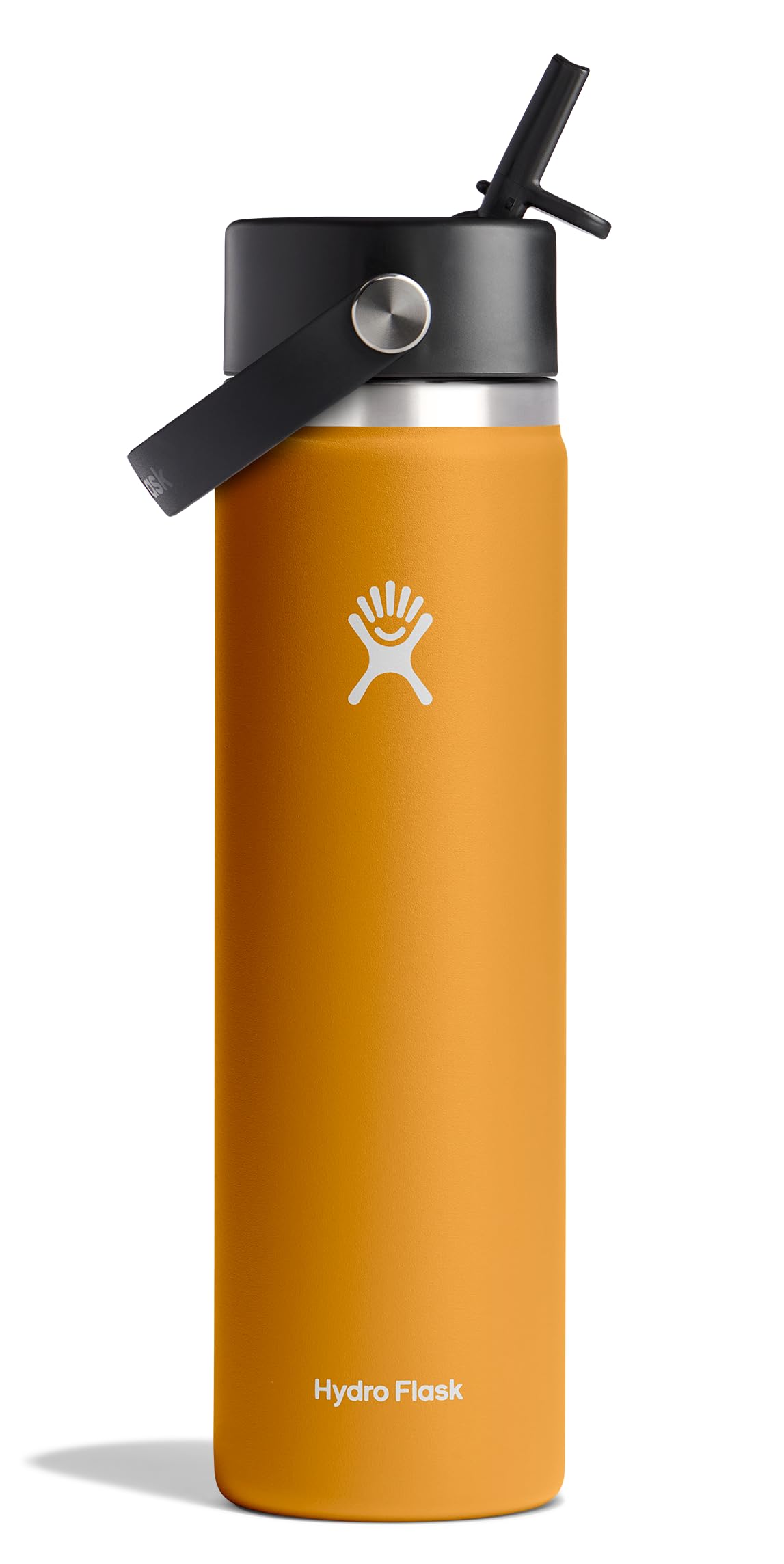 Hydro Flask Water Bottle - Insulated Stainless Steel - Wide Mouth Flex Straw Lid, Non-Spill, Leakproof and Refillable in 32 Oz Glimmer Pink