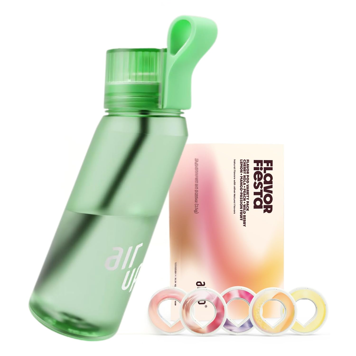 air up® water bottle (22 oz) for school, sports, gym | includes 5 scent pods & straw | flavored bottle in hot pink – also for kids, boys, girls | no calories, sugar-free and suitable for carbonation