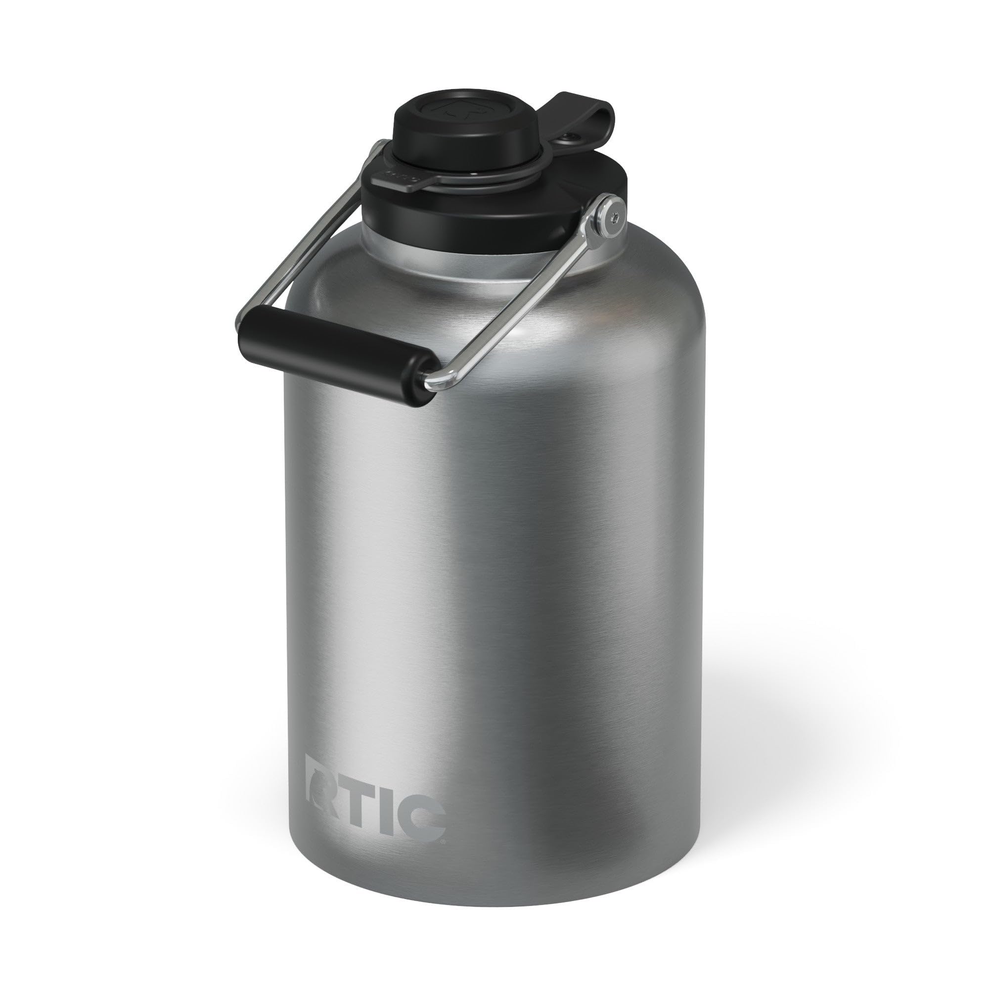 RTIC 1 Gallon Outback Jug, Stainless Steel, Ceramic Lined Insulated Water Bottle with Lid and Handle, BPA-Free, Double Wall Vacuum Insulation, Graphite