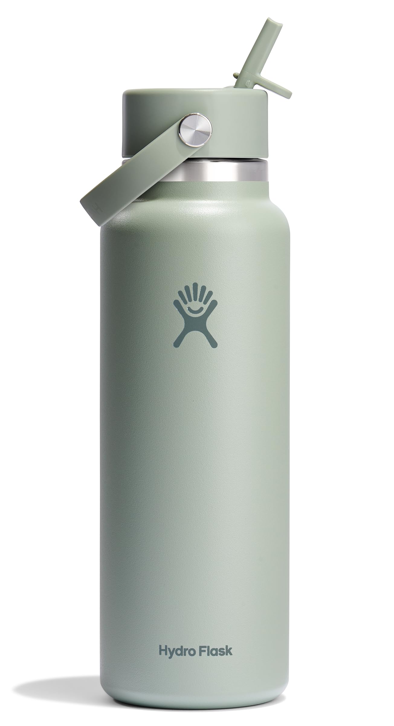 Hydro Flask Water Bottle - Insulated Stainless Steel - Wide Mouth Flex Straw Lid, Non-Spill, Leakproof and Refillable in 32 Oz Glimmer Pink