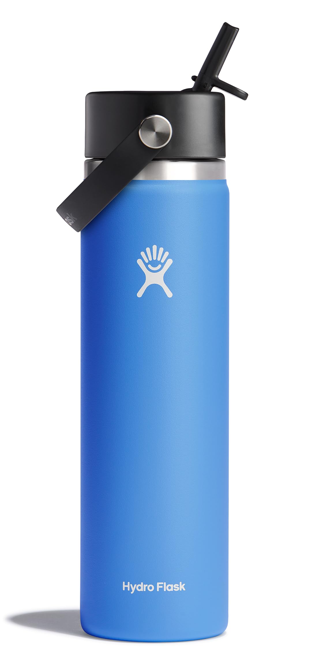 Hydro Flask Water Bottle - Insulated Stainless Steel - Wide Mouth Flex Straw Lid, Non-Spill, Leakproof and Refillable in 32 Oz Glimmer Pink