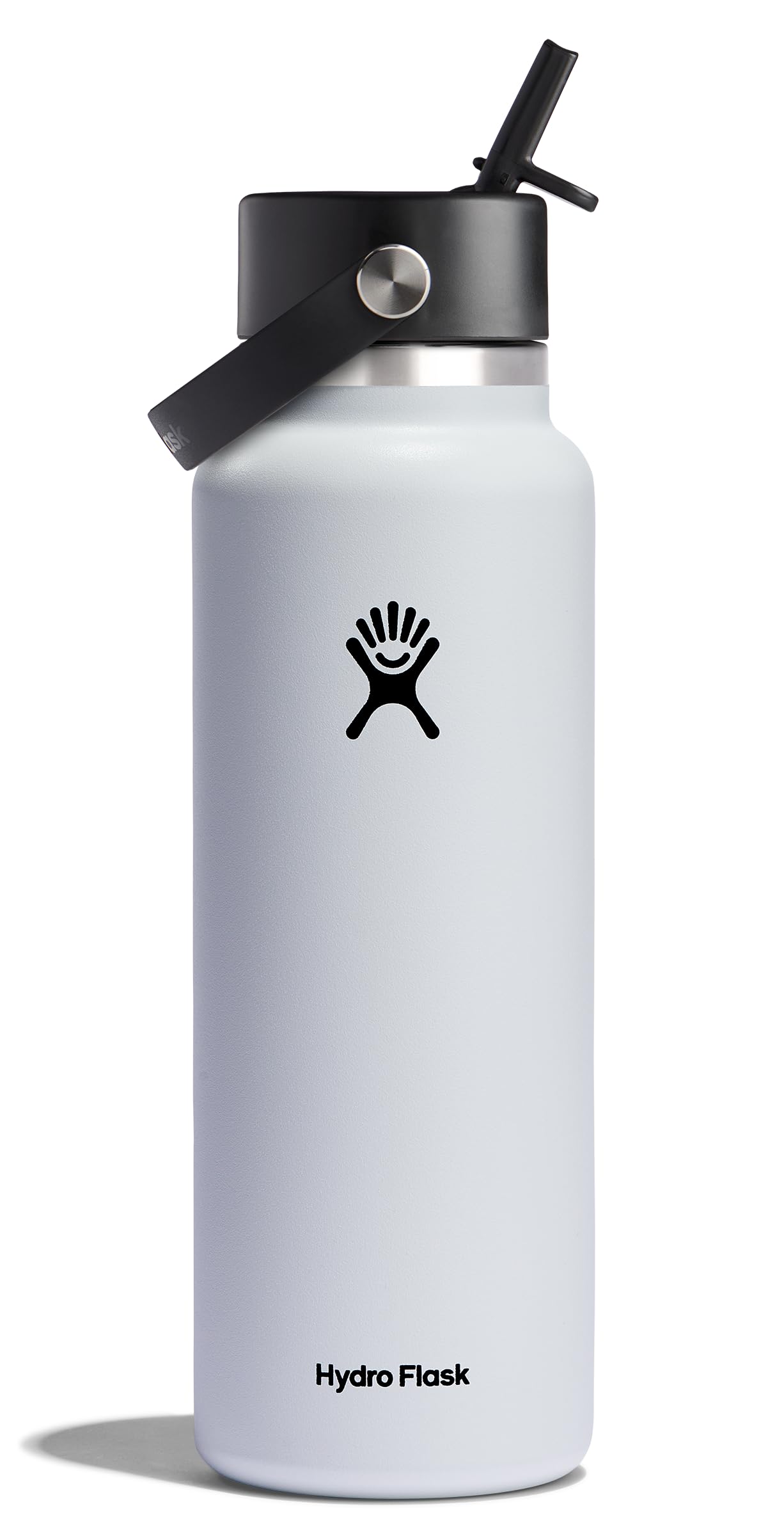 Hydro Flask Water Bottle - Insulated Stainless Steel - Wide Mouth Flex Straw Lid, Non-Spill, Leakproof and Refillable in 32 Oz Glimmer Pink