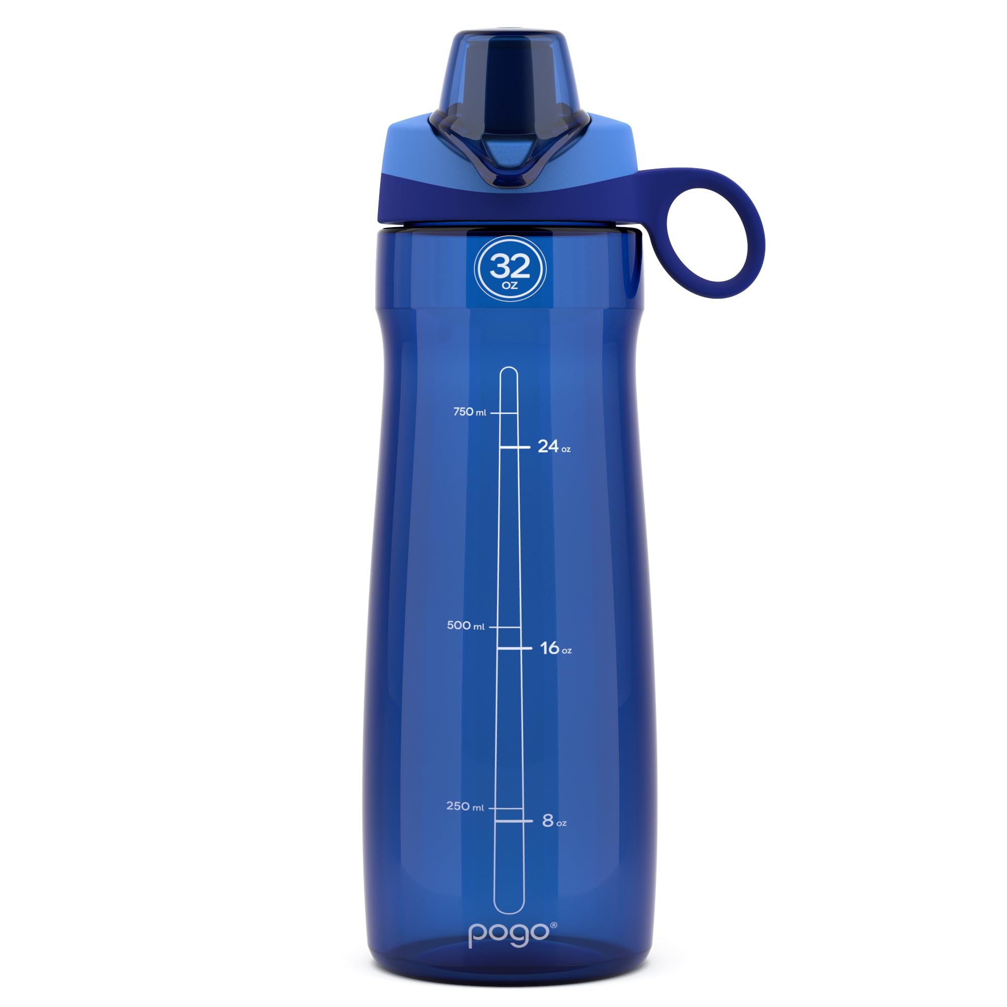 Pogo BPA-Free Tritan Plastic Water Bottle with Chug Lid, 32 Oz, Grey
