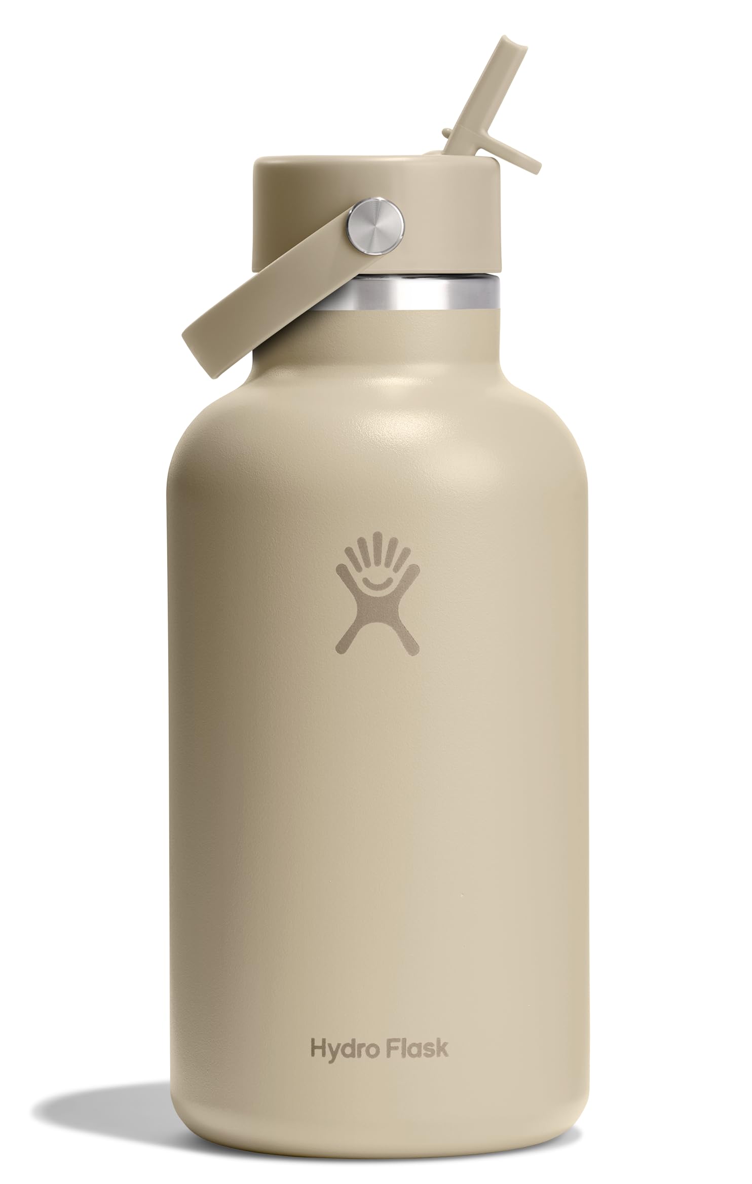 Hydro Flask Water Bottle - Insulated Stainless Steel - Wide Mouth Flex Straw Lid, Non-Spill, Leakproof and Refillable in 32 Oz Glimmer Pink
