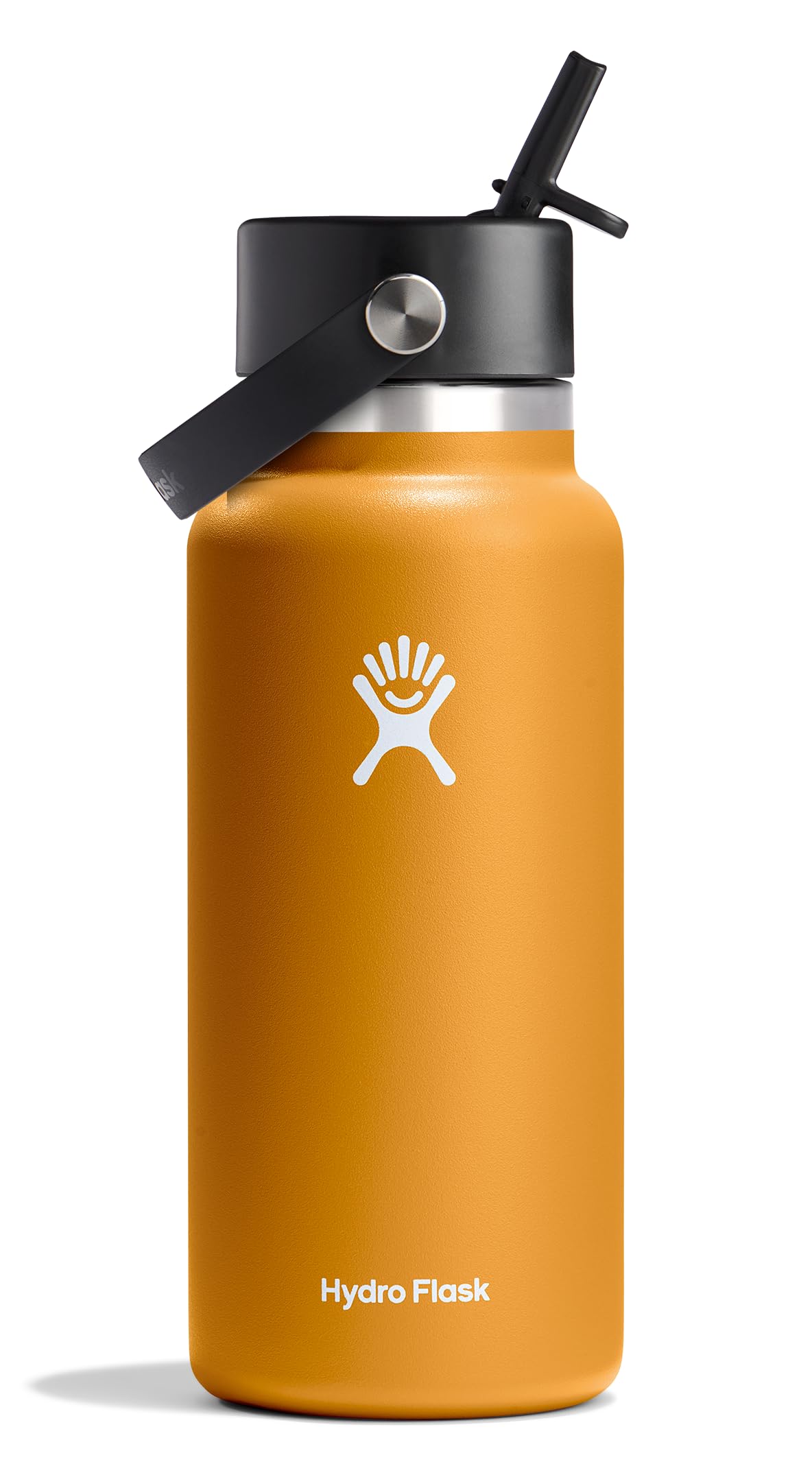 Hydro Flask Water Bottle - Insulated Stainless Steel - Wide Mouth Flex Straw Lid, Non-Spill, Leakproof and Refillable in 32 Oz Glimmer Pink