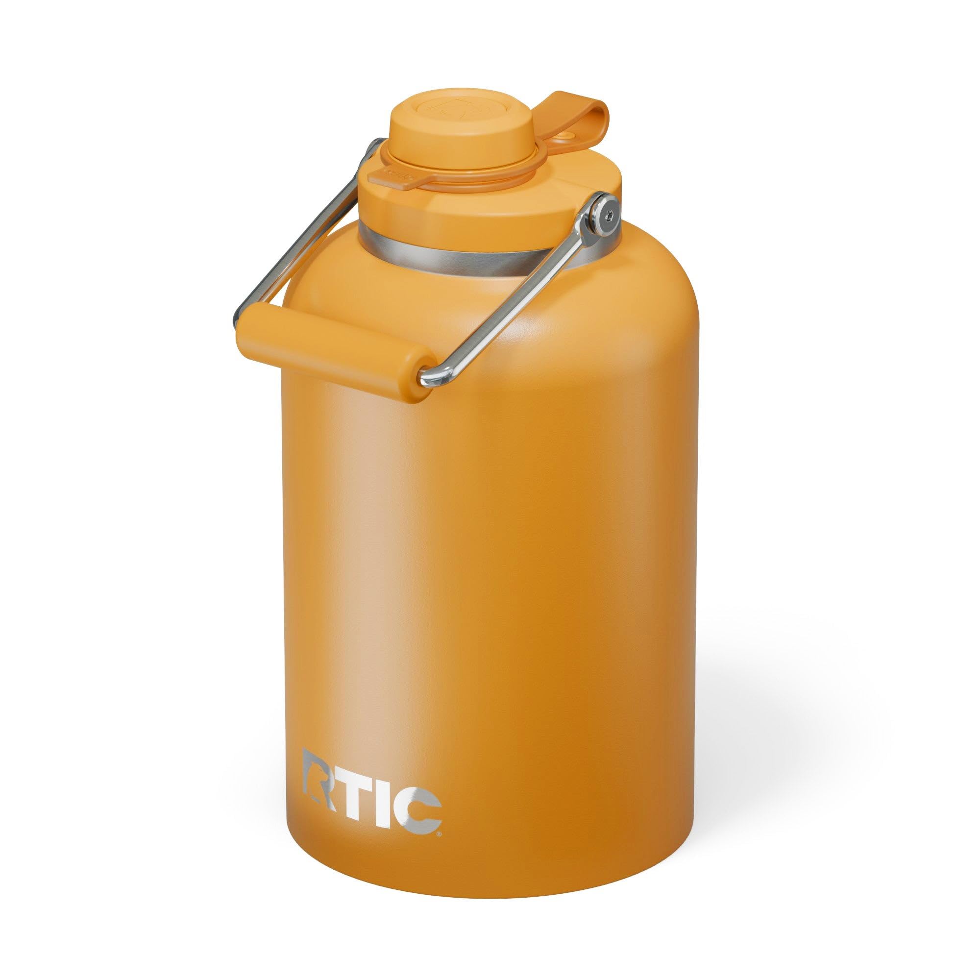 RTIC 1 Gallon Outback Jug, Stainless Steel, Ceramic Lined Insulated Water Bottle with Lid and Handle, BPA-Free, Double Wall Vacuum Insulation, Stainless