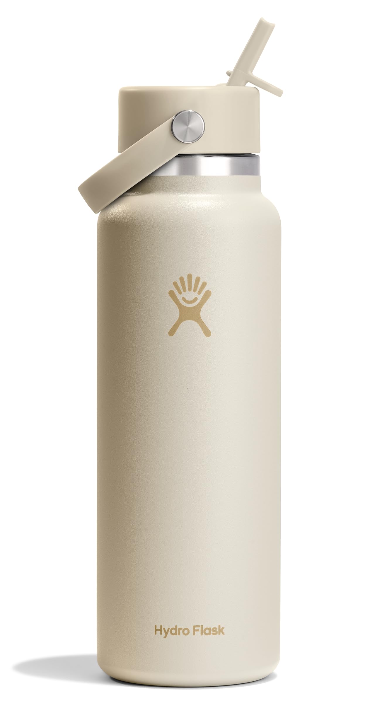 Hydro Flask Water Bottle - Insulated Stainless Steel - Wide Mouth Flex Straw Lid, Non-Spill, Leakproof and Refillable in 32 Oz Glimmer Pink