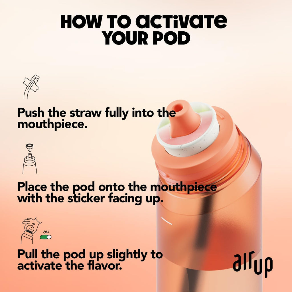 air up® water bottle (21oz) Twist starter set | sugar-free flavoring | dishwasher-safe, BPA-free (Electric Orange)