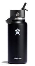 Hydro Flask Water Bottle - Insulated Stainless Steel - Wide Mouth Flex Straw Lid, Non-Spill, Leakproof and Refillable in 32 Oz Glimmer Pink