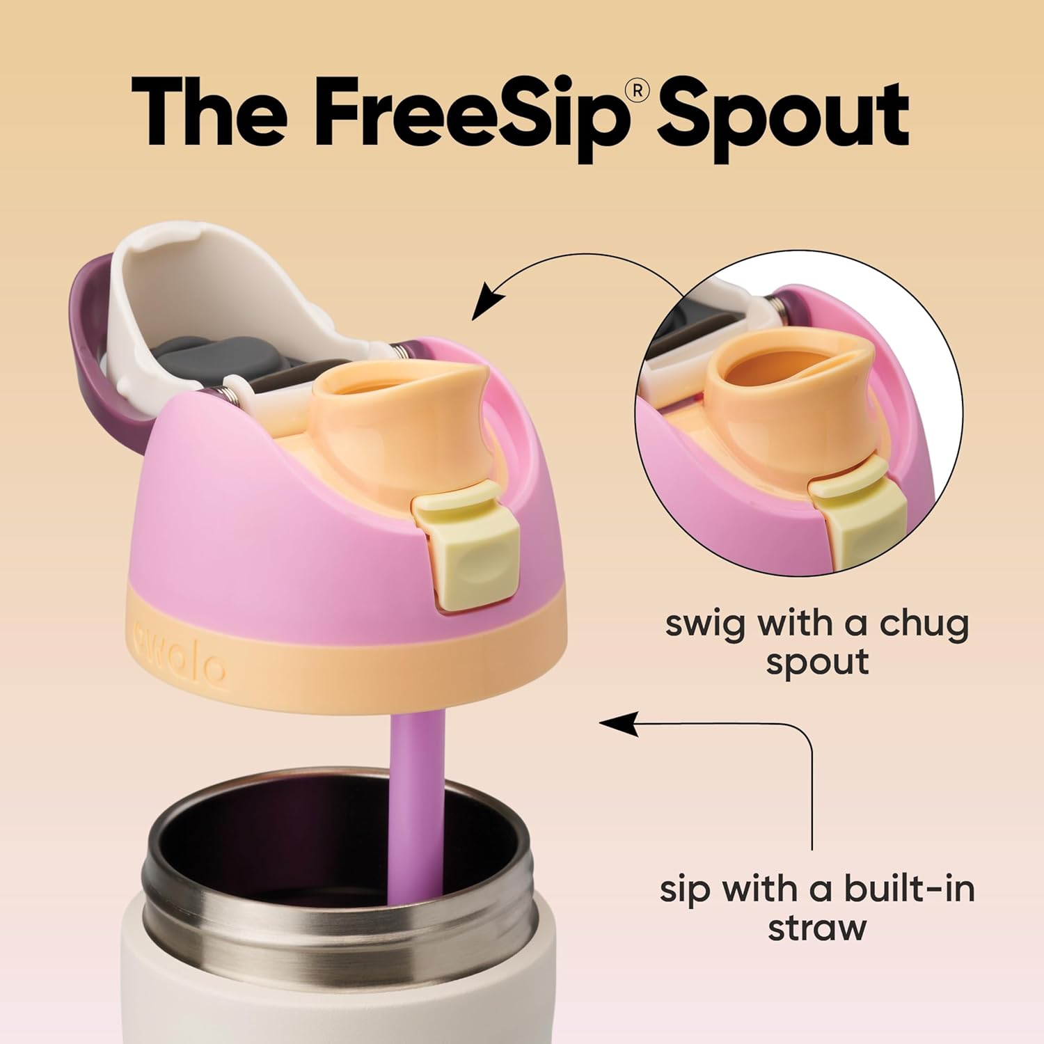 Owala FreeSip Insulated Stainless Steel Water Bottle with Straw, BPA-Free Sports Water Bottle, Great for Travel, 32 Oz, Daybreak