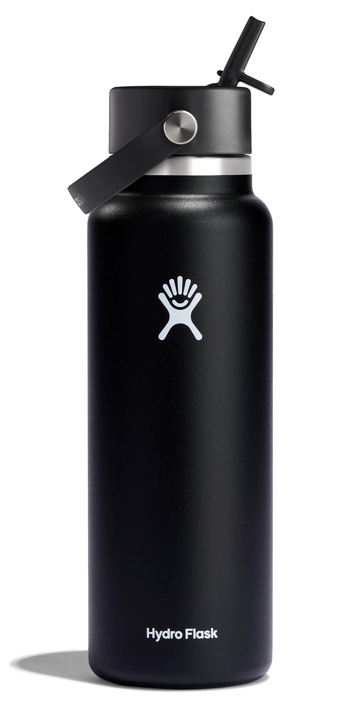 Hydro Flask Water Bottle - Insulated Stainless Steel - Wide Mouth Flex Straw Lid, Non-Spill, Leakproof and Refillable in 32 Oz Glimmer Pink