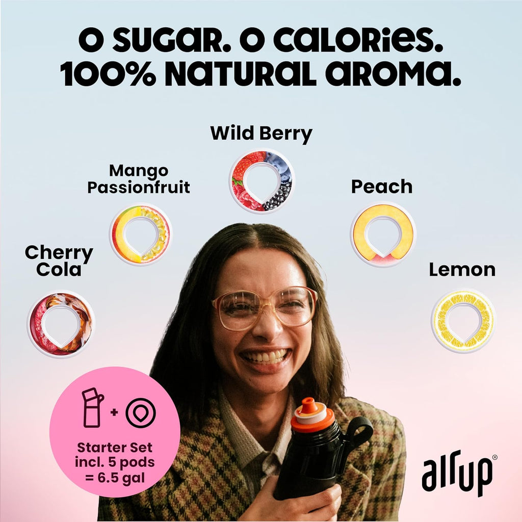 air up® water bottle (22 oz) for school, sports, gym | includes 5 scent pods & straw | flavored bottle in hot pink – also for kids, boys, girls | no calories, sugar-free and suitable for carbonation