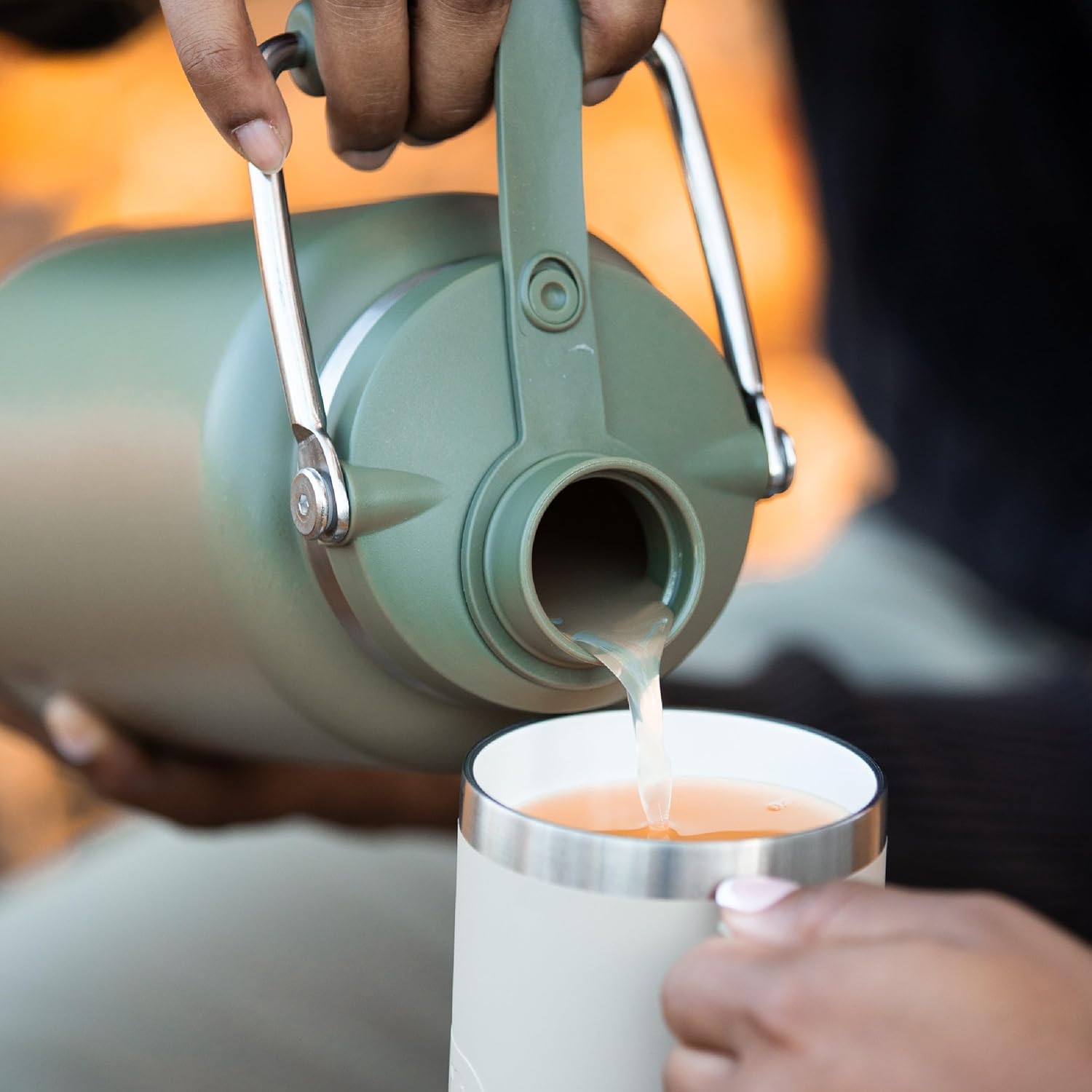 RTIC 1 Gallon Outback Jug, Stainless Steel, Ceramic Lined Insulated Water Bottle with Lid and Handle, BPA-Free, Double Wall Vacuum Insulation, Graphite